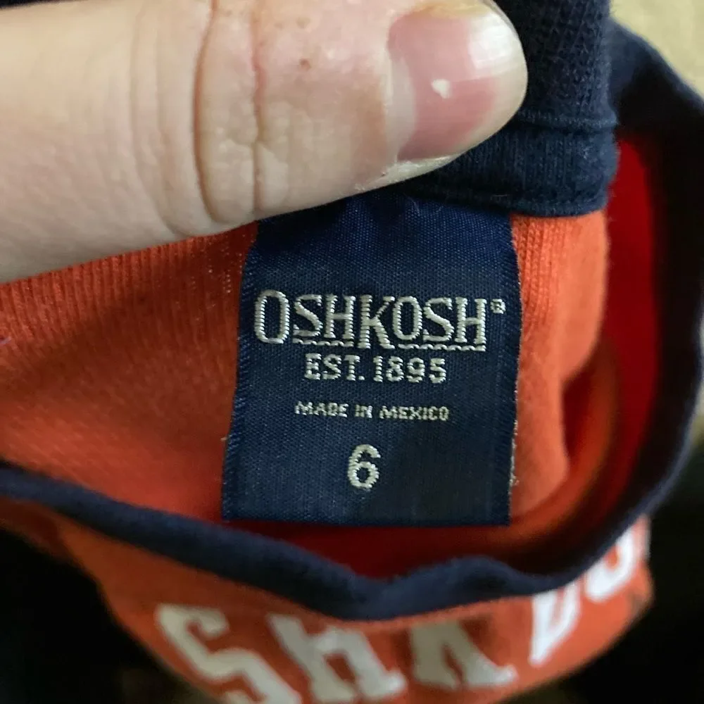 Boys Vintage OshKosh Orange Long Sleeve Tshirt